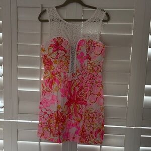 Lilly Pulitzer Pink White Floral Mini Dress